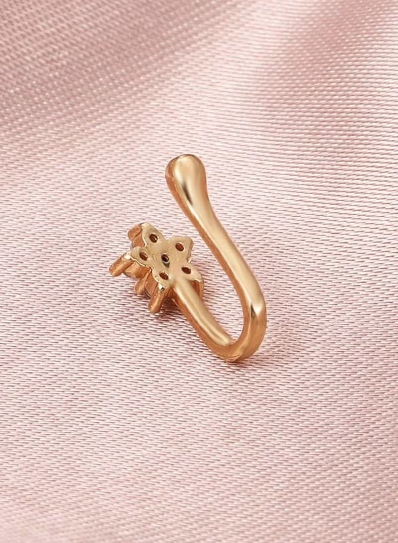 Copper Nose Ring Cubic Zirconia Decoration, Non Pierced, Fashion Nose - Image 4